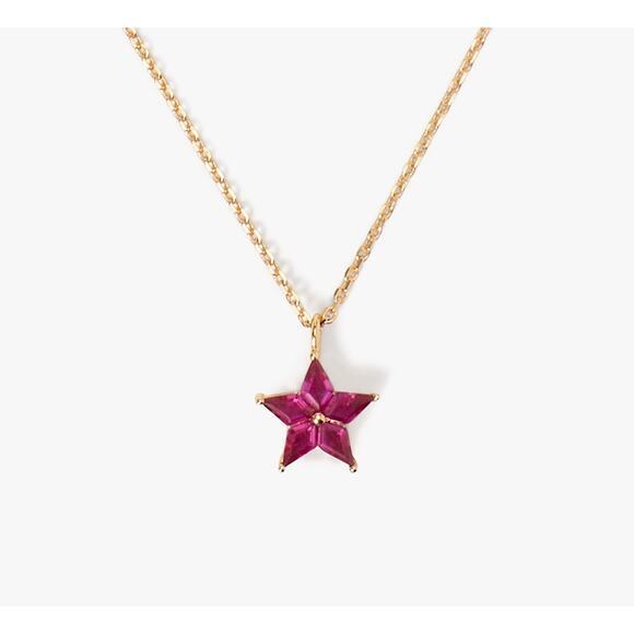 Kate Spade New York Cosmos Cubic Zirconia Star Ruby Pink Pendant Necklace - Picture 1 of 2